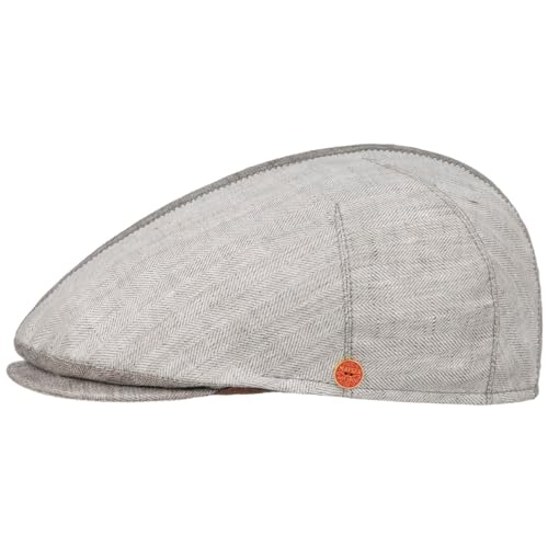 Mayser Jasper Twotone Linen Flat Cap Men Grey 6 7/8