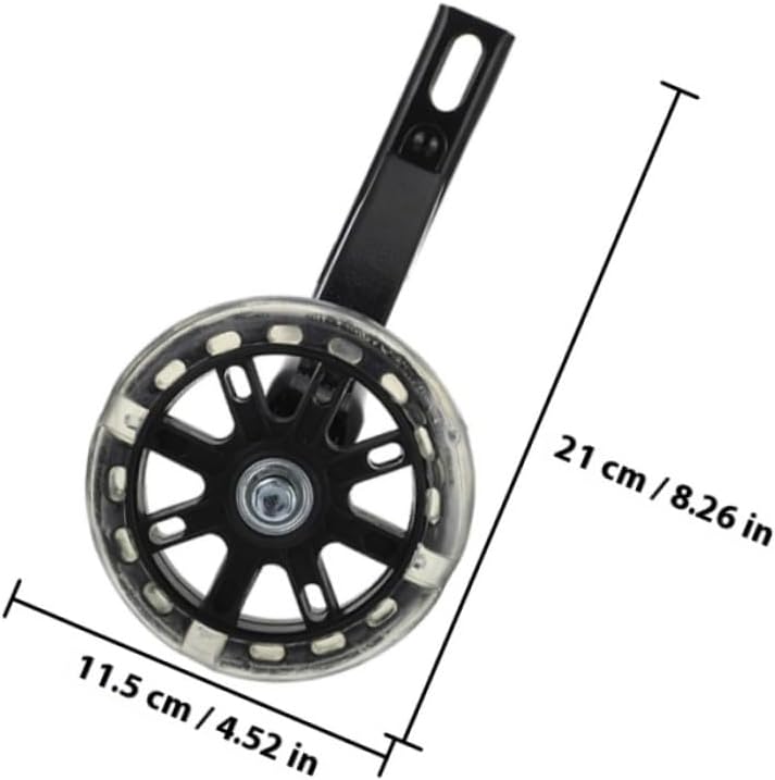 PRETYZOOM 2 Pairs Universal Mute Wear-resistant Bicycle Auxiliary Wheels with Glow for Balance and Support 16-inch Dark Color Support Accessories