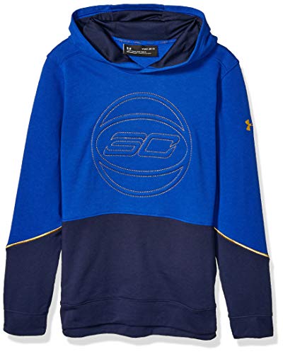 Under Armour Boys SC30 MVP Hoodie, Royal (400)/Metallic Gold, Youth Medium
