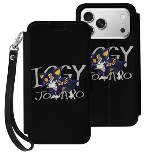 iPhone17Pro用ケース 手帳型 ジョジョの奇妙な冒険 イギー アイフォン17Proケース 手帳型 財布型 スマホケース 軽量 おしゃれ カード収納 スタンド機能 ストラップ付き 携帯カバー いPhone17Pro用カバー