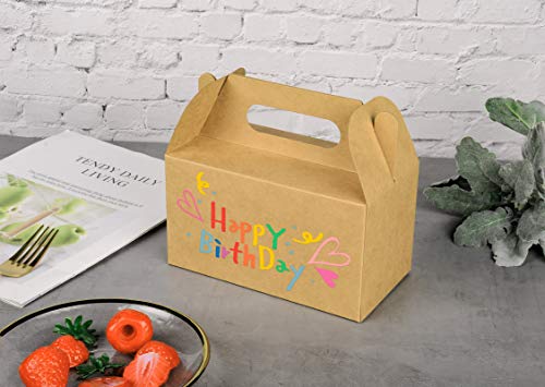 Lokqing 7X3.85X3.85 Inches Party Favor Boxes Brown Treat Boxes Kraft Gable Boxes Paper Gift Boxes For Baby Showers Birthday Party Wedding(25 Pack) #TOP4