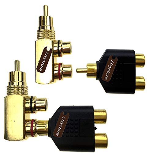 Adaptador Divisor RCA Macho a 2 Hembras Ángulo Recto Pack 7 miniatura 4
