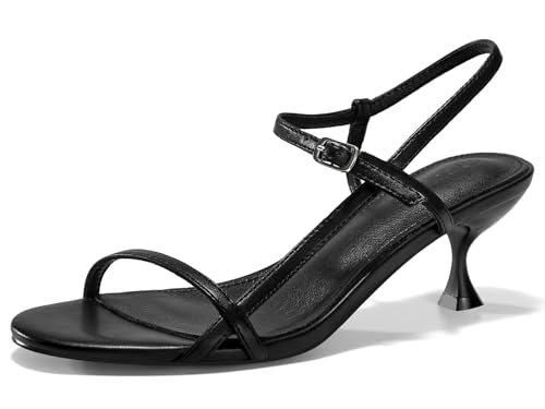 Image of Coutgo Womens Strappy Heeled Sandals Kitten Low Heel Open Toe Ankle Strap Party Wedding Dress Shoes