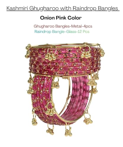 Image of Swara Creations Kashmiri Ghungroo Raindrop Bangles Combo Set | for Women and Girls|Set of 16 Pcs (SKU417)