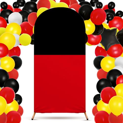 6 x 3.3 Ft Cartoon Mouse Arch Backdrop Cover Set Red Black