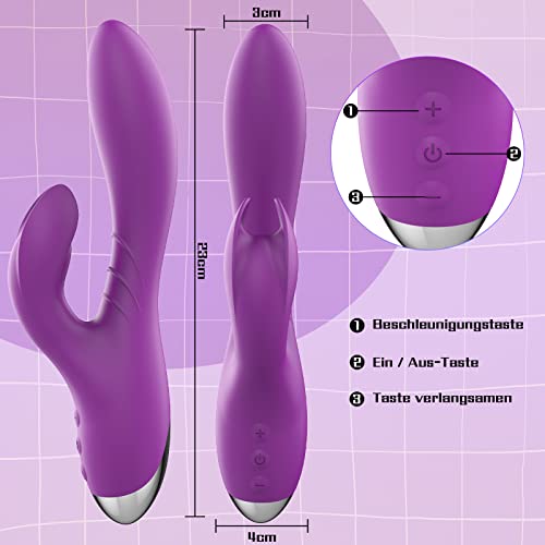 G-spot vibratoren, siliconen konijnenvibrators voor clitoris en G-spot met stootfunctie en 10 vibratiemodi, seksspeelgoed voor vrouwen - Afbeelding 8