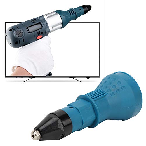Rivet Gun Electric Rivet Nut Gun Cordless Riveting Tool Blind Rivet Nut Drill Adapter Convert Drill to Rivet Gun Insert Nut Tool(Blue)