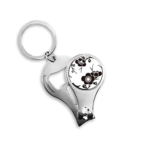Charm de sac et porte-clés Sakura en métal avec outils coupe-ongles et décapsuleur intégrés