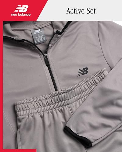 New Balance Boys Sweat Suit Set - 2 Piece Soft Performance Fleece Zip Up Hoodie and Jogger Track Pants for Boys (Sizes: 8-16)2