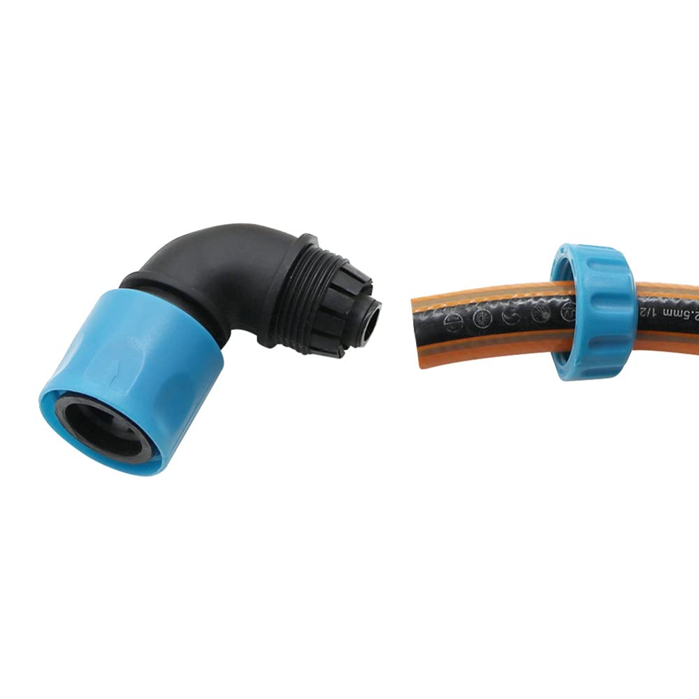 DAZZTIME 4 Raccordi A Gomito 90° Per Tubo Da Giardino – Adattatori Rapidi 12-13 Mm In ABS