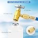 R290 and R600A Charging Manifold Hose Kit, R600A Refrigerant Recharge Kit with Piercing Can Tap Opener 1/2 Acme to 1/4, 7/16 to 1/4 Self-Sealing Can Tap, Gauge Pressure 600 PSI