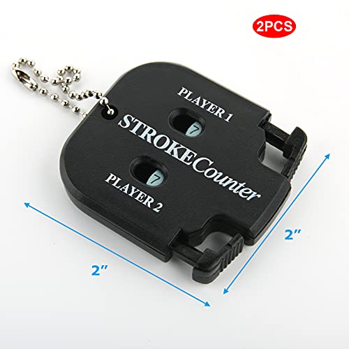 YZWDTGS Pack of 2 Mini Golf Score Shot Stroke Counter Clicker Keychain for Golf Game Scorekeeper Outdoor Sport Scoreboard (2)