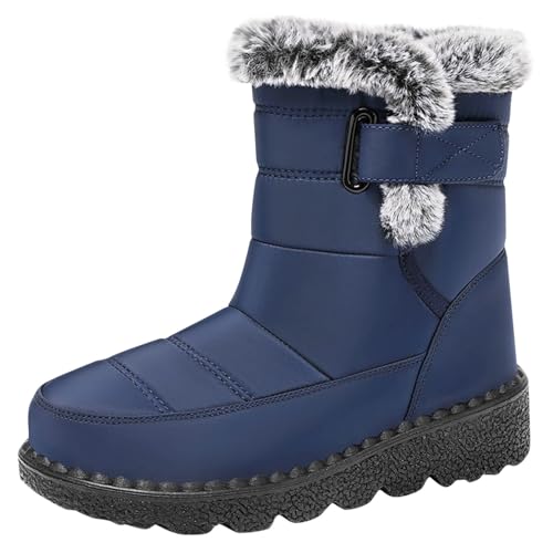 Bottes d'hiver chaudes pour femme fini les pieds froids grâce au bout rond spacieux