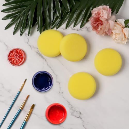 image for Hapy Shop 24 Pack 2.8 Inch Round Sponges Yellow Painting Sponges Ceram