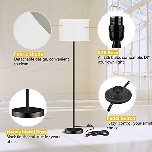 image for TOBUSA LED Floor Lamp Simple Design, Modern Standing Lamp with Shade,T