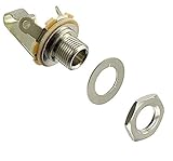 Switchcraft Electric Guitar Output Jack, 11 1/4 Guitar Jack, Audio Jack for Quarter Inch Cable, Nickel Plate Contact, Mono Output Jack