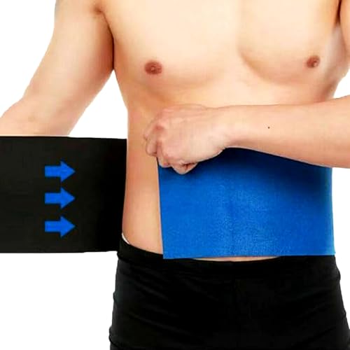 Waist Trimmer Belt for Women & Men - Premium Neoprene Sweat Waist Trainer Wrap for Weight Loss Tummy Fat Burner Body Shaper with Posture Support for Workout & Daily Use (Blue)