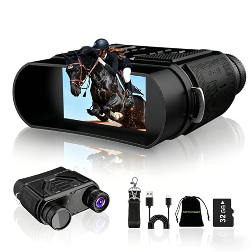 Night Vision Goggles-Digital Night Vision Binoculars with 8X Zoom & 32GB Card, 4000mAh Rechargeable...