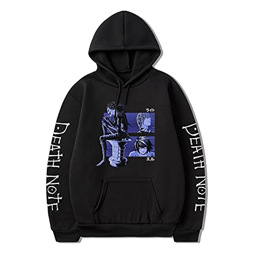 Death Note Hoodie Anime Yagami Light Disfraz de Cosplay L·Lawliet Sudadera Informal de Manga Larga para Hombres y Mujeres