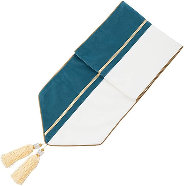 JSEIAJB Light Table Runner Long Strip of High-Grade Coffee Table Decoration Cloth Dust Cover for Tv(Blue,32x210 cm)