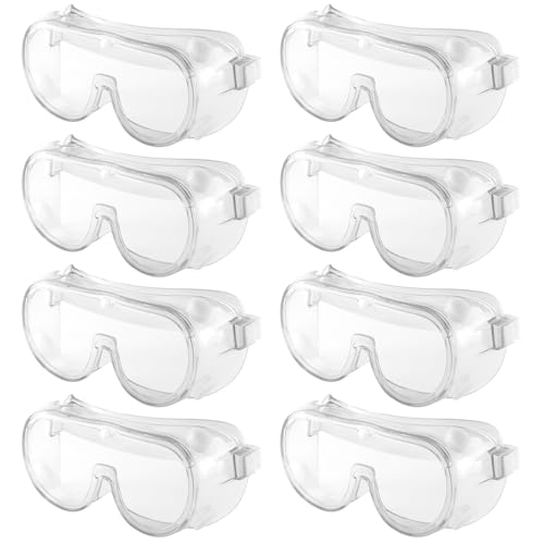 Safety Goggles, 8-Piece Set, Anti-Fog Design, Clear Vision, Dustproof, Protective Eyewear