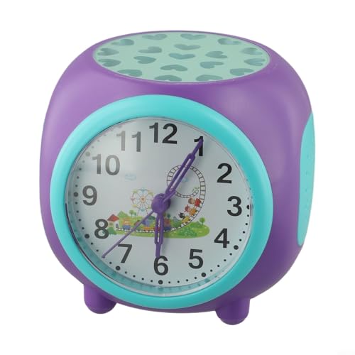 Tidgel Reloj despertador de proyección con pantalla de noche estrellada, luces coloridas, música y sonidos naturales, puntero silencioso, función de repetición (morado)