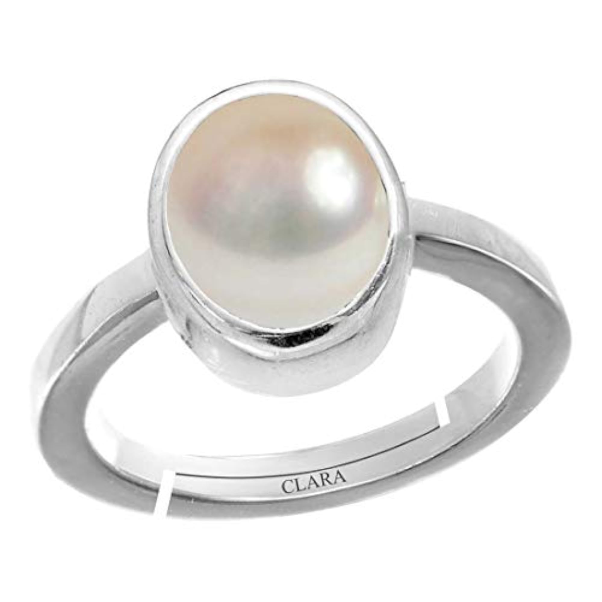 Women's Pearl Moti Adjustable Silver Ring