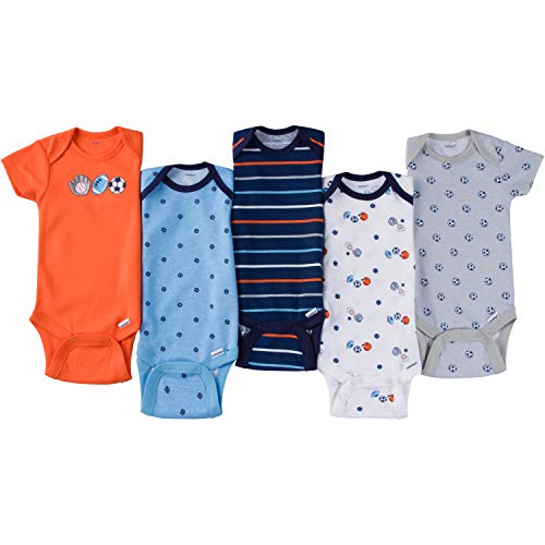 Image of Gerber Unisex Baby 5-Pack Short Sleeve Variety Onesies Bodysuits