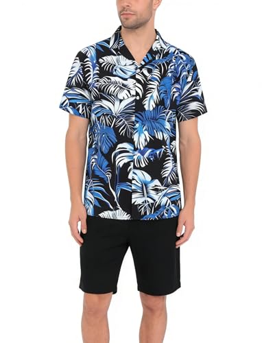 Image of Cromoncent Matching Hawaiian Outfits for Family, Dad and Son Matching Luau Beach Tropical Shirts Mommy Daughter Tropical Sets