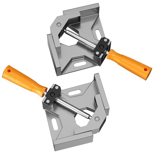Lectorias 2 Pièces serre joint angle à 90 degrés, menuisier outillage, etau Alliage d'Aluminium, serrage angulaire avec Mâchoire Pivotante Réglable,...