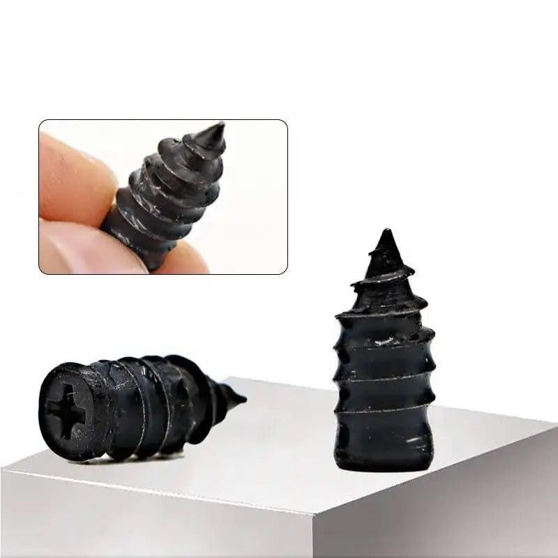 ToYooZe 10Pcs Tire Repair Nails, Rubber Screw Tire Plugs Self-Service Vacuum Tire Repair Nail Kit Tires Quick Puncture Repair Tools for Auto Motorcycle Car Truck Tractor Tire Puncture Repair