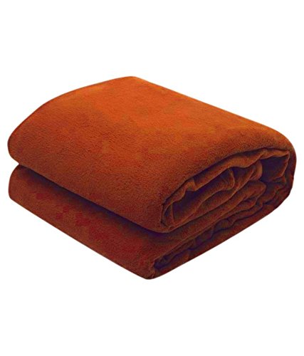 Exporthub Polyester Blend Twin Single Bed Premium Polar Fleece Blanket - Orange