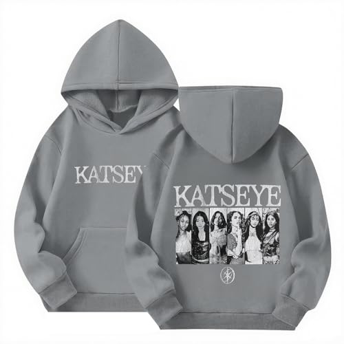 BOSSETY K-Katseye Hoodie für Unisex Kinder Fan Support Merch Pullover mit Druck Y2K Streetwear Mode Koreanischer Stil für Fans Langarm Sweatshirt Lässige Oberteile für Jungen Mädchen 2-14 Jahre