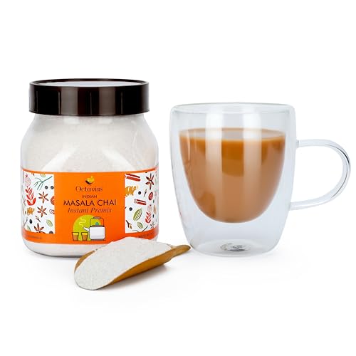 Image of Octavius Indian Masala Chai Tea Premix - 500 Gm Jar (Pack of 2) | 1 Min Ready Tea Mix | Instant Masala Chai | 1 Kg Jar