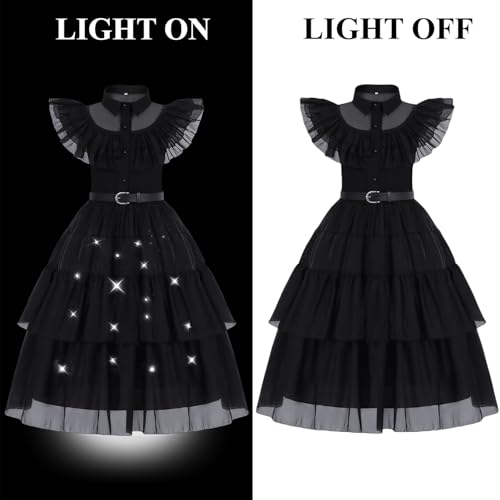 Vestido negro para niña disfraz de princesa Halloween miniatura 3