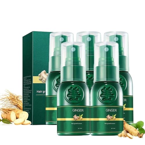 Shougagro Japanese Hair Growth Spray, Ginger Serum, HyunGang Korea Ginseng Regrowth Serum for Men Women (5pcs)