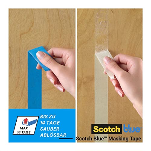ScotchBlue Premium Malerkrepp Universal, 24 mm x 41 m - Scotch Klebeband für Malerarbeiten und Dekoration zum Streichen, Lackieren, Renovieren - Abklebeband/Kreppband - 70% PEFC