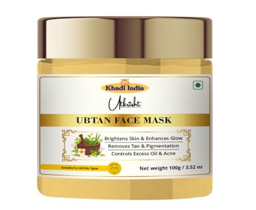 Image of Khadi Ubtan Face Mask 100g | For Breakouts, Tanning & Glowing Skin | With Turmeric, Besan, Rose Water & Sandalwood Powder | Removes Dirt & Impurities | For Men & Women