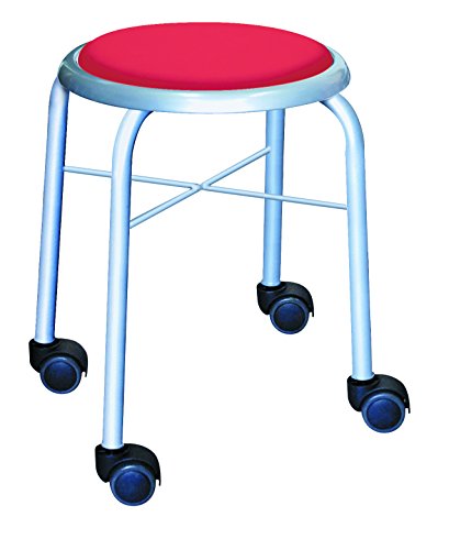 キャスタースツール ボンLCS-445Aレッド/シルバー