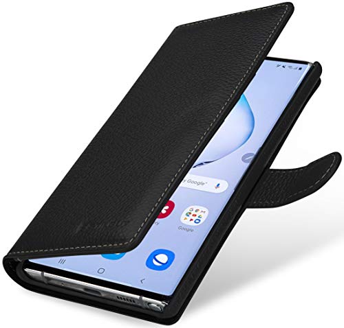 Authentic Crazy Deals StilGut Wallet Case for Galaxy Note 10 Plus/Note 10+, Genuine Leather Galaxy Note 10 Plus/Note 10+ with Card Slots & Magnetic Closure, Black
