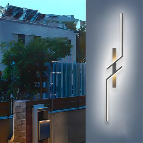 Applique murale LED extérieure et intérieure noire 120cm lumière blanche IP65