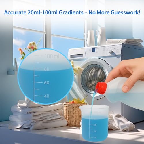Vaso medidor de silicona para detergente 100 ml pack x4 miniatura 5