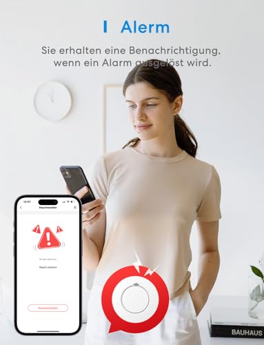 Meross WLAN Rauchmelder / Feuermelder 3 St. mit Hub funktioniert mit Apple HomeKit...