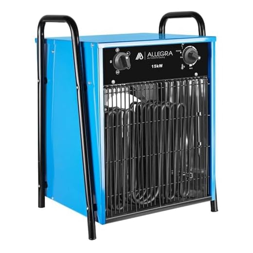 ALLEGRA Heizlüfter Bau 15Kw Elektroheizer Heizgerät Bauheizer Heizgebläse Elektrisch Heizstrahler Starkstrom mit Thermostat