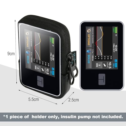Beautyflier Insulin Pump Case for Tandem T:Slim X2, Insulin Pump Holder Compatible with T:Slim/T:Slim G4, Insulin Pump Storage Bag with Belt Clip, Not Easy Fall & Break Pump Accessories (Case Only)