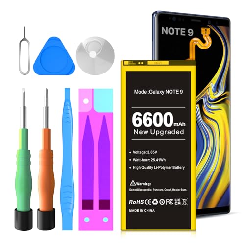 Batterie de rechange haute capacité Li-Ion polymère pour Samsung Galaxy Note 9 N960F EB-BN965ABU 6600 mAh avec outil de réparation professionnel