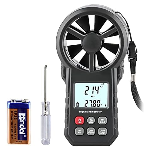 Digital Anemometer, XRCLIF Wind Speed Meter, Wind Meter/Air Value Meter, Windchill Temperature/Humidity Meter, USB and Bluetooth Wind Tool for Sailing/Surfing/Kite Flying Cover