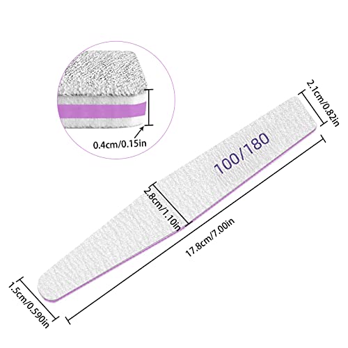 Lofuanna Nail File 15 Pcs Professional Double Sided Acrylic Nail File,Washable Nail File Manicure Tools For Poly Nail Extension Gel And Acrylic Nails Tools Suit For Home Salon thumb #2