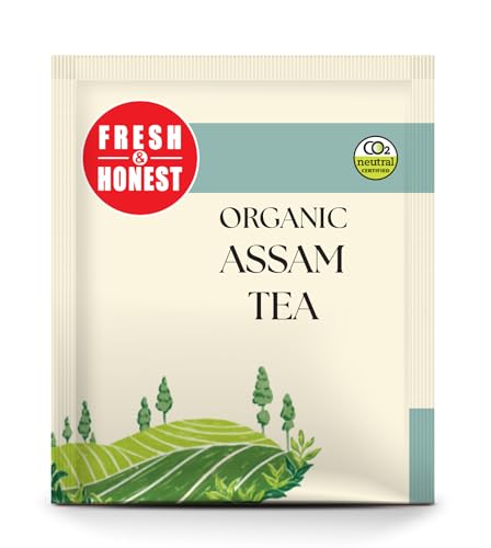 Image of Fresh & Honest Organic Assam Tea | 100 Enveloped Tea Bags | Bold, Aromatic Flavor | Carbon Neutral Certified