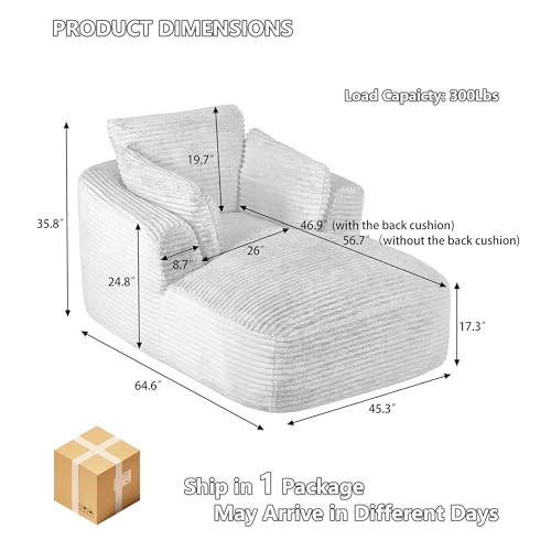 Sillón lounge boneless de pana negro miniatura 2